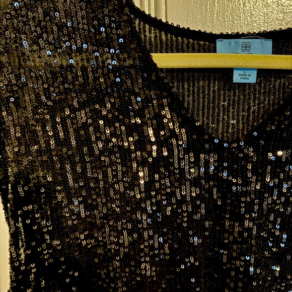 women short sleeves sequence blouse - Picture 3 of 3